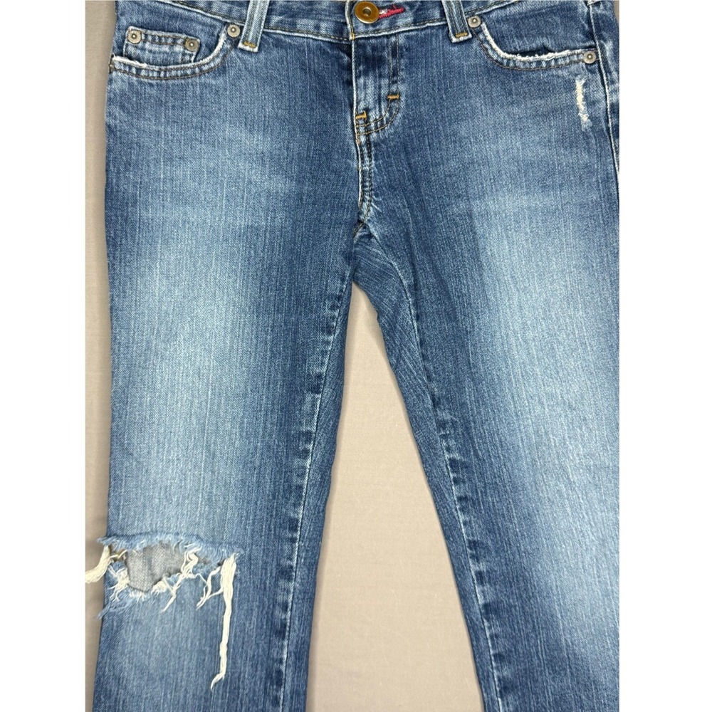 True Vintage y2k Tommy Jeans Distressed Capri Blue Jeans Size 3 Juniors - Picture 11 of 11